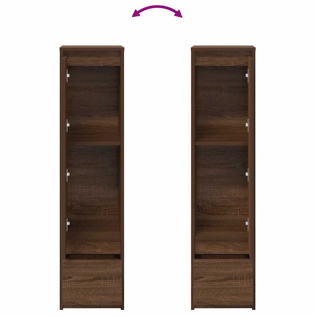 Hoge kast 29,5x34x119,5 cm spaanplaat bruin eikenkleurig