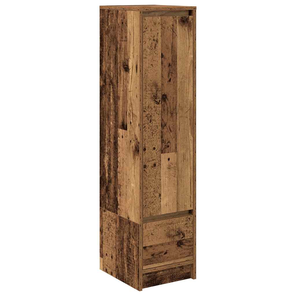 Hoge kast 29,5x34x119,5 cm bewerkt hout oud hout