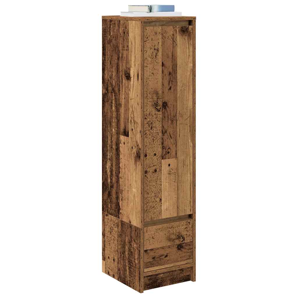 Hoge kast 29,5x34x119,5 cm bewerkt hout oud hout