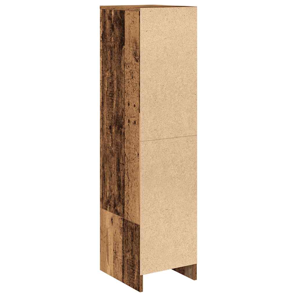 Hoge kast 29,5x34x119,5 cm bewerkt hout oud hout