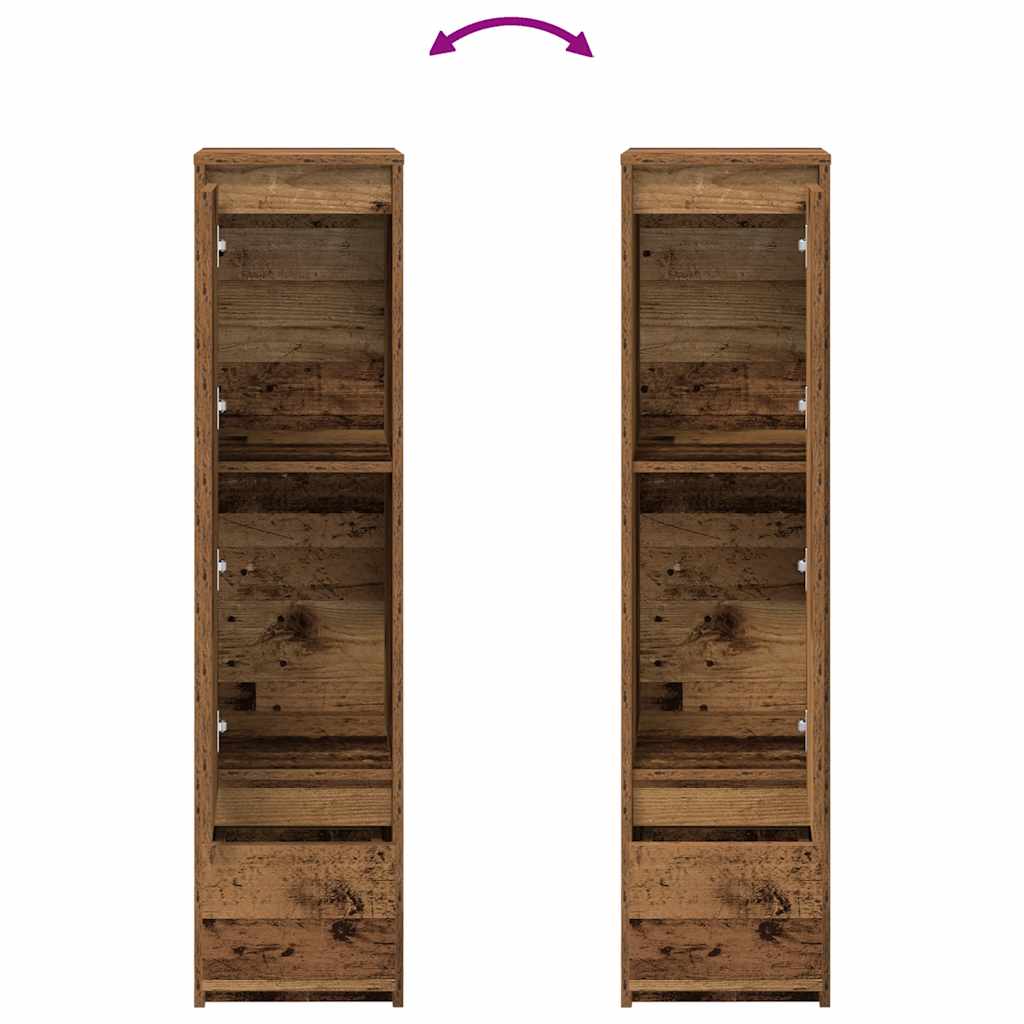Hoge kast 29,5x34x119,5 cm bewerkt hout oud hout