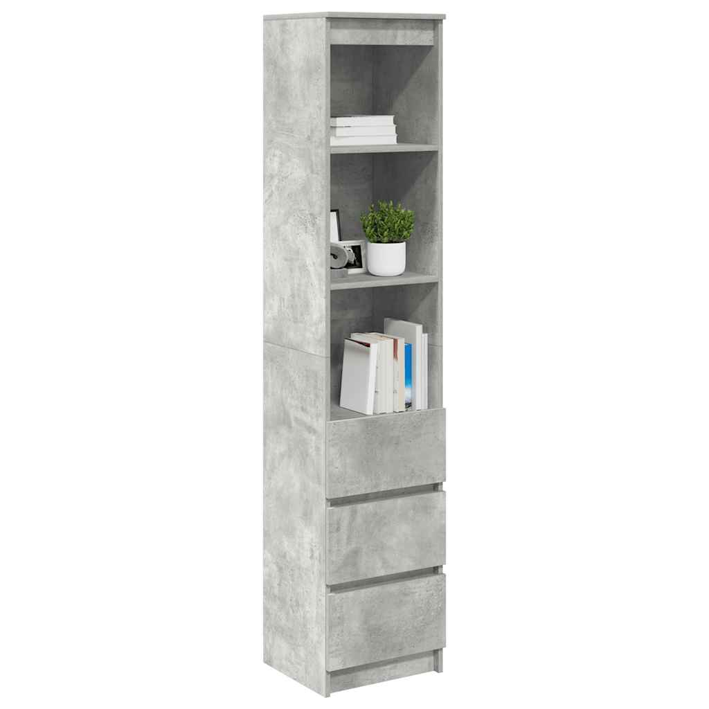 Highboard 37,5x35x180 cm spaanplaat betongrijs