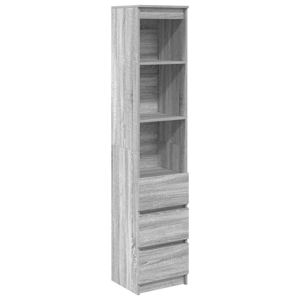 Hoge kast 37,5x35x180 cm spaanplaat grijs sonoma
