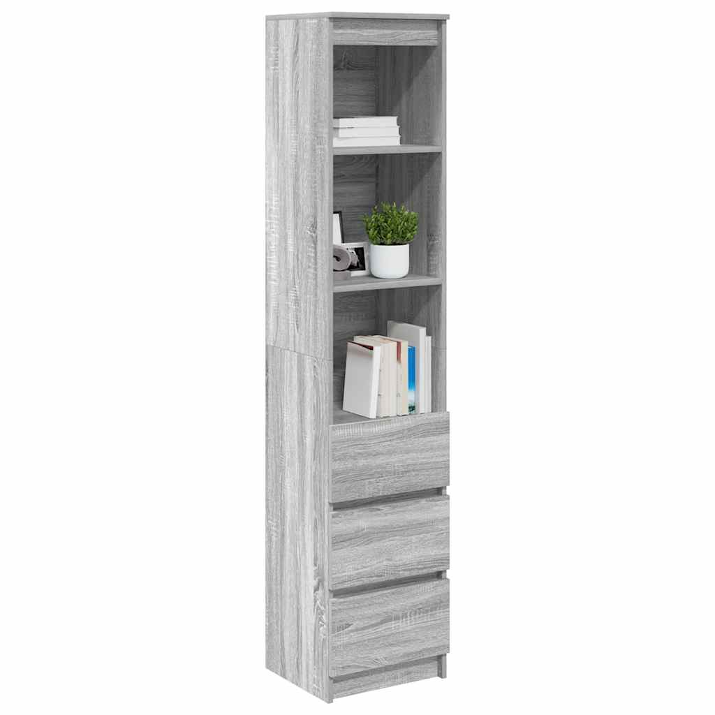 Hoge kast 37,5x35x180 cm spaanplaat grijs sonoma