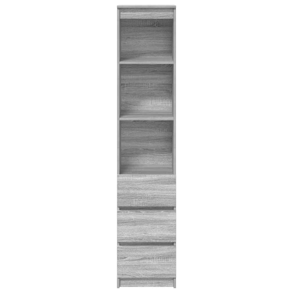 Hoge kast 37,5x35x180 cm spaanplaat grijs sonoma