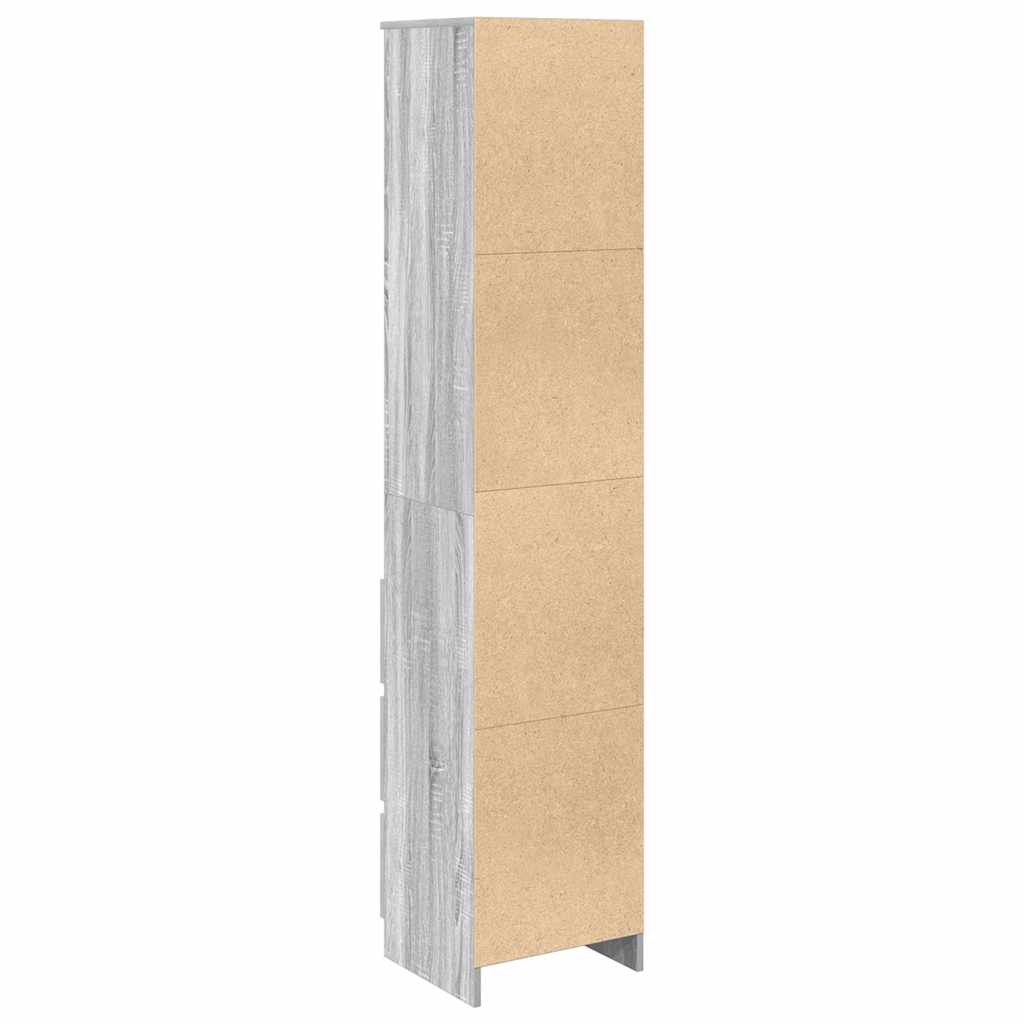Hoge kast 37,5x35x180 cm spaanplaat grijs sonoma