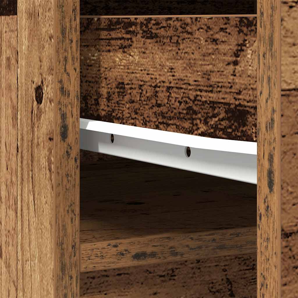 Hoge kast 37,5x35x180 cm bewerkt hout oud houtkleurig