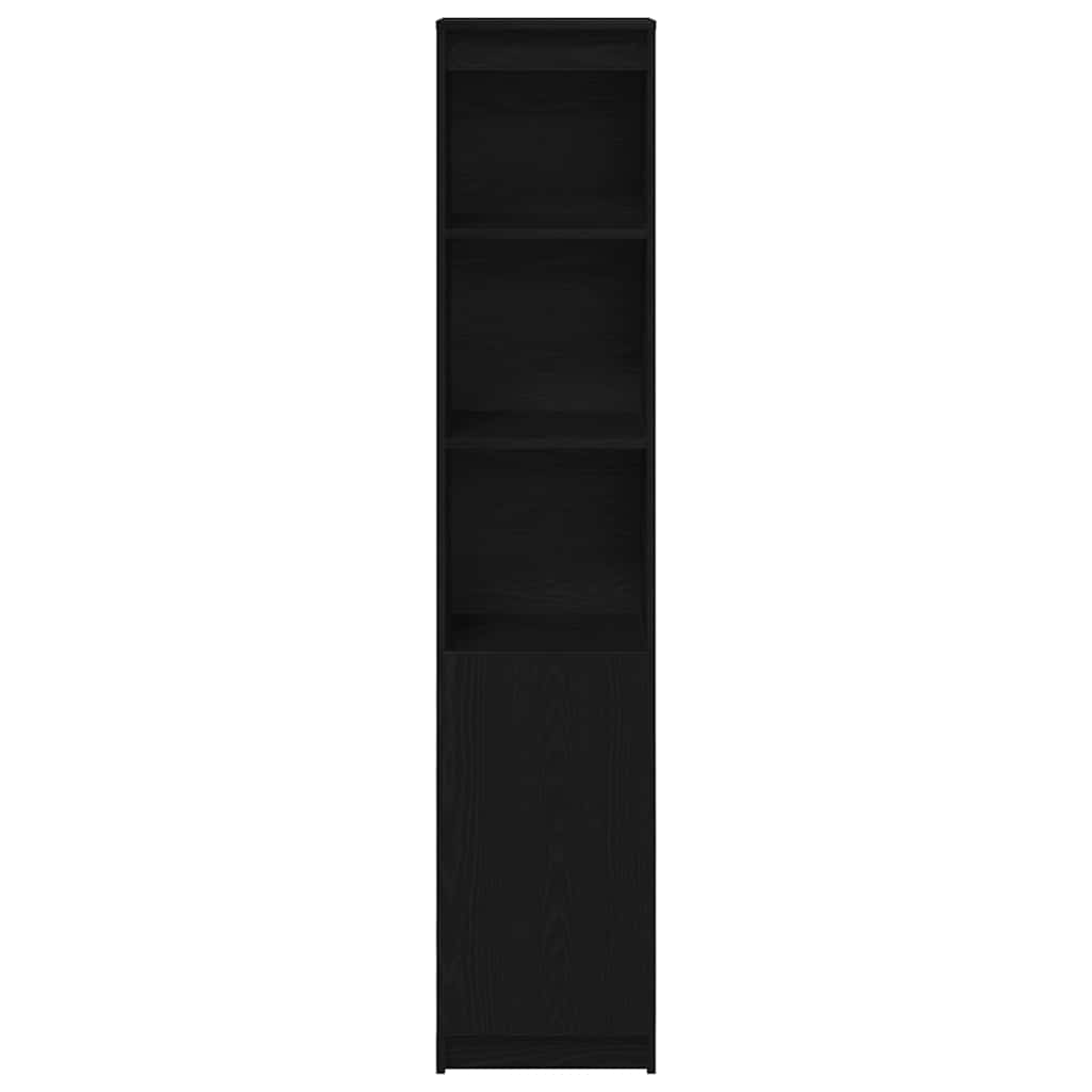 Highboard 37,5x35x180 cm spaanplaat zwart eikenkleurig
