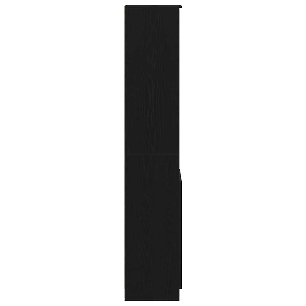 Highboard 37,5x35x180 cm spaanplaat zwart eikenkleurig