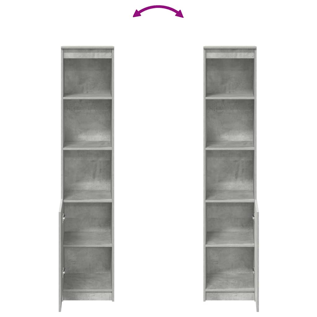 Highboard 37,5x35x180 cm spaanplaat betongrijs