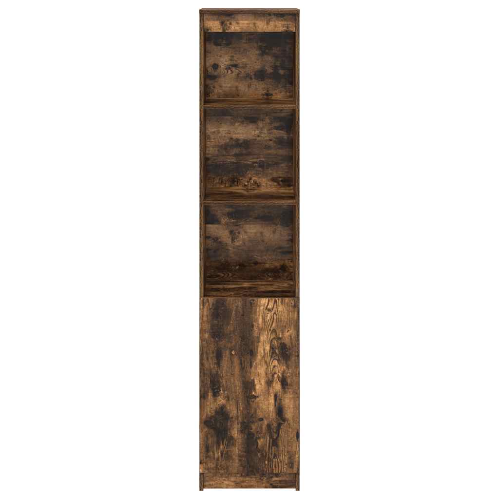 Hoge kast 37,5x35x180 cm spaanplaat gerookt eikenkleurig