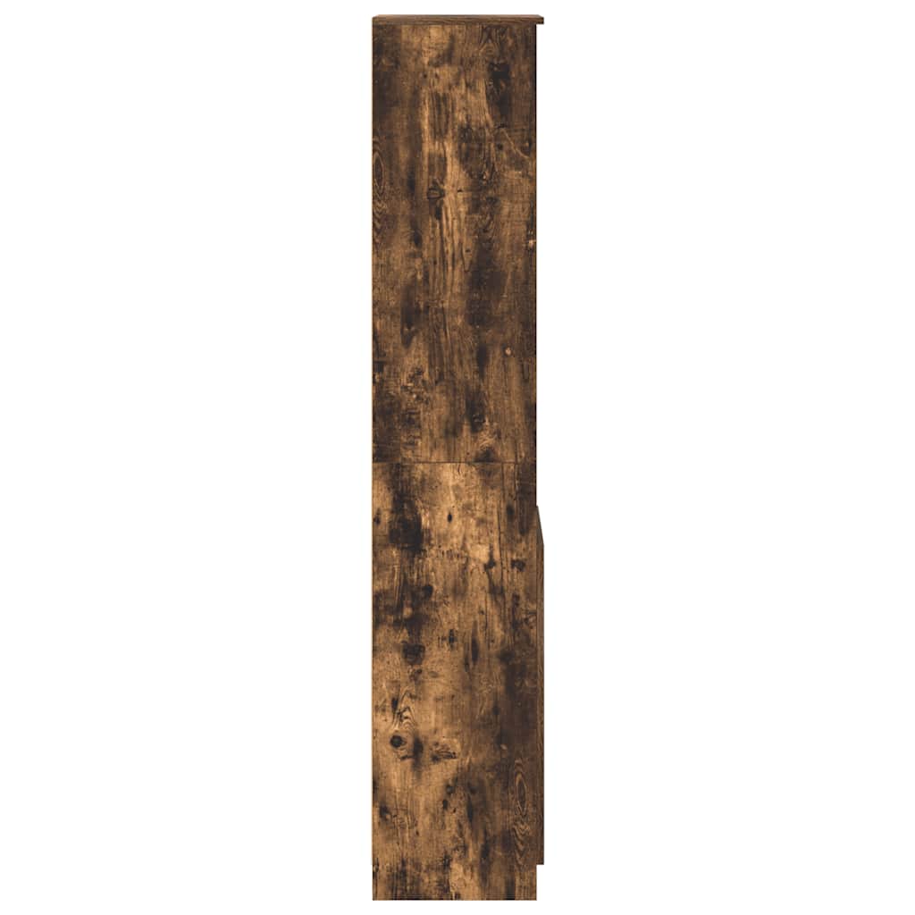 Hoge kast 37,5x35x180 cm spaanplaat gerookt eikenkleurig