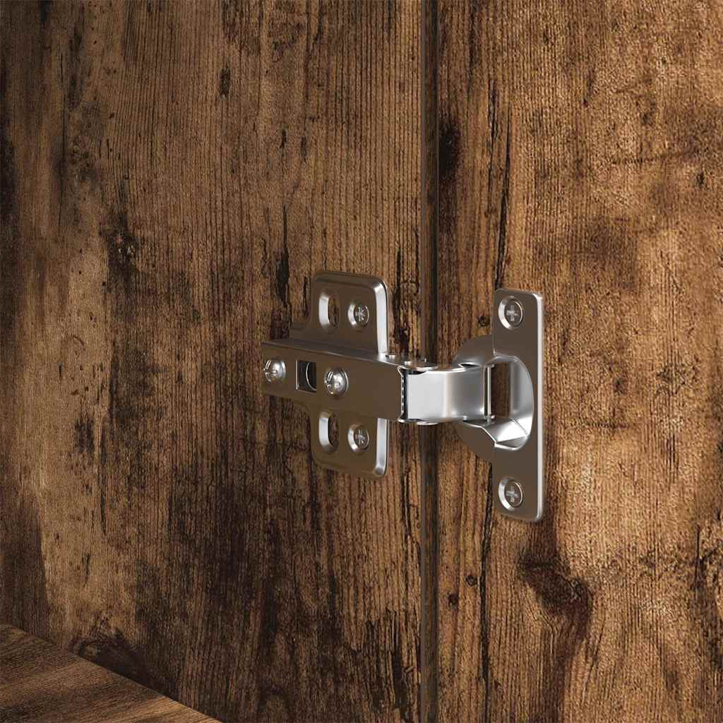 Hoge kast 37,5x35x180 cm spaanplaat gerookt eikenkleurig