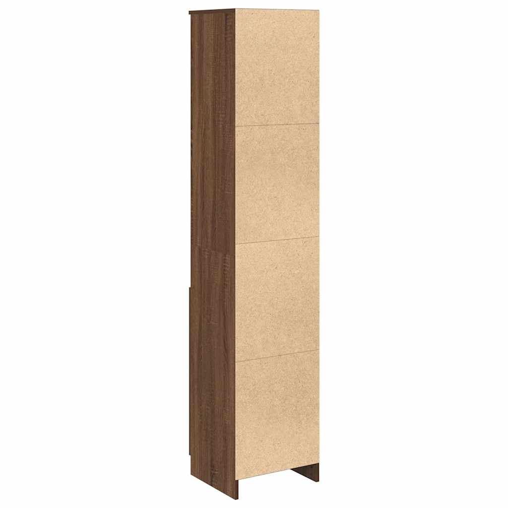 Hoge kast 37,5x35x180 cm spaanplaat bruin eikenkleurig