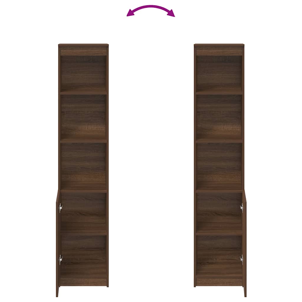 Hoge kast 37,5x35x180 cm spaanplaat bruin eikenkleurig