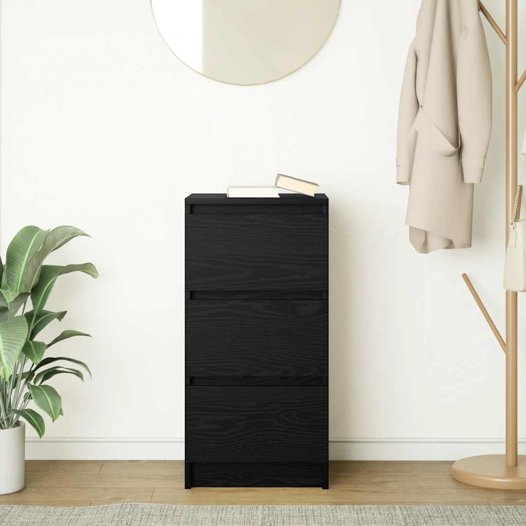 Dressoir 37,5x35x76 cm spaanplaat zwart eikenkleurig