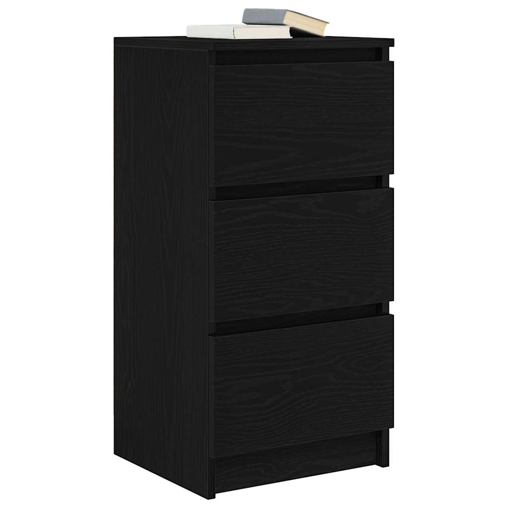 Dressoir 37,5x35x76 cm spaanplaat zwart eikenkleurig