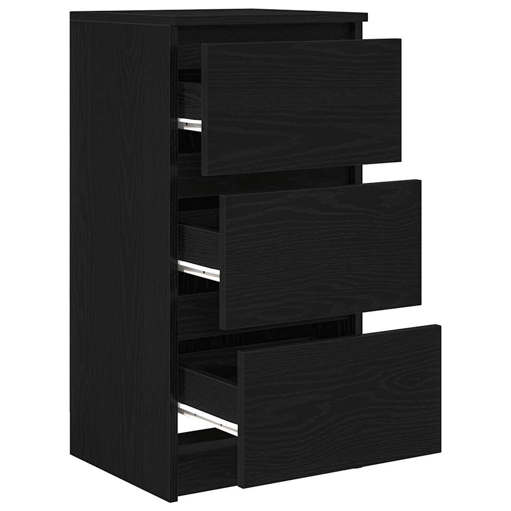 Dressoir 37,5x35x76 cm spaanplaat zwart eikenkleurig