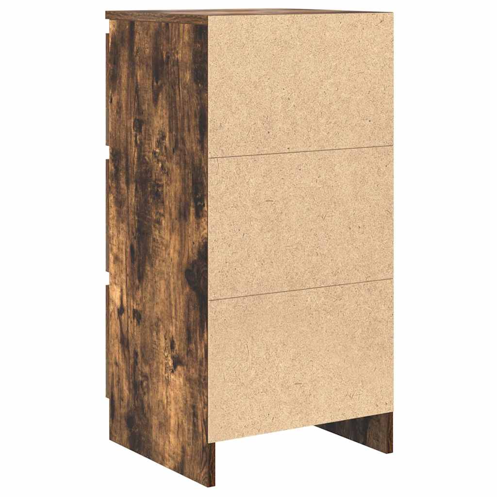 Dressoir 37,5x35x76 cm bewerkt hout gerookt eikenkleurig
