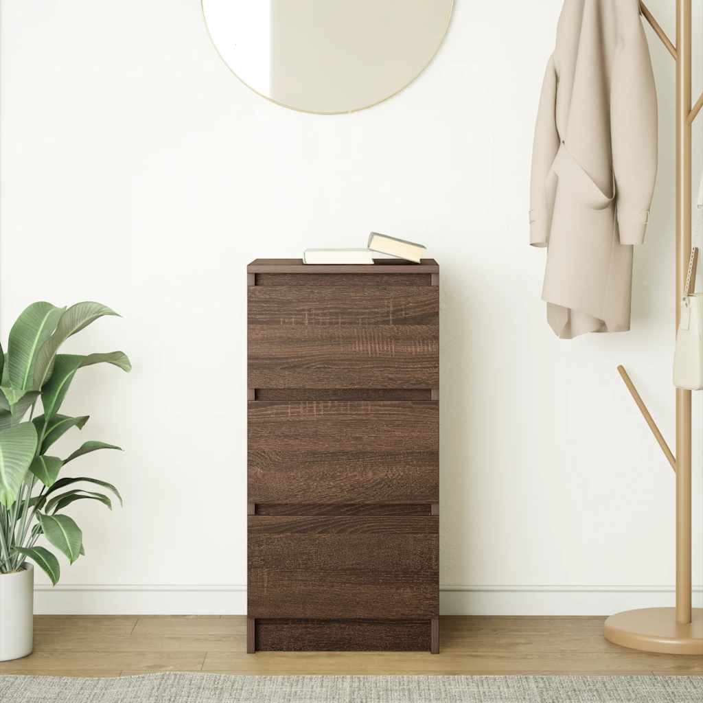 Dressoir 37,5x35x76 cm bewerkt hout bruin eikenkleurig