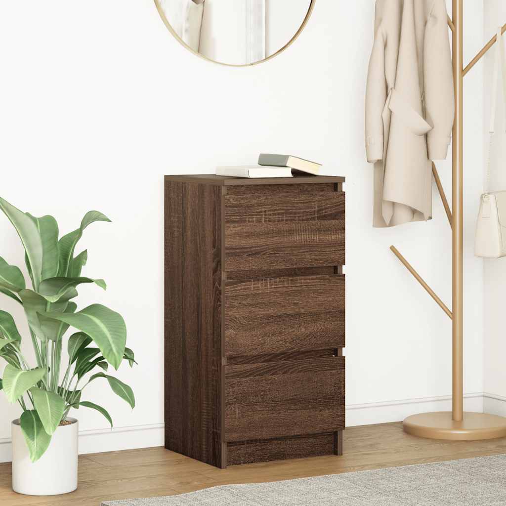 Dressoir 37,5x35x76 cm bewerkt hout bruin eikenkleurig