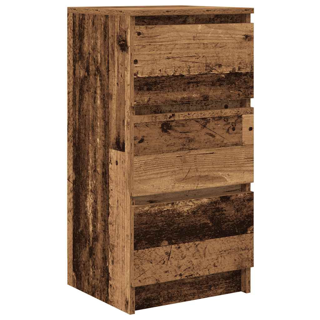 Dressoir 37,5x35x76 cm bewerkt hout oud houtkleurig