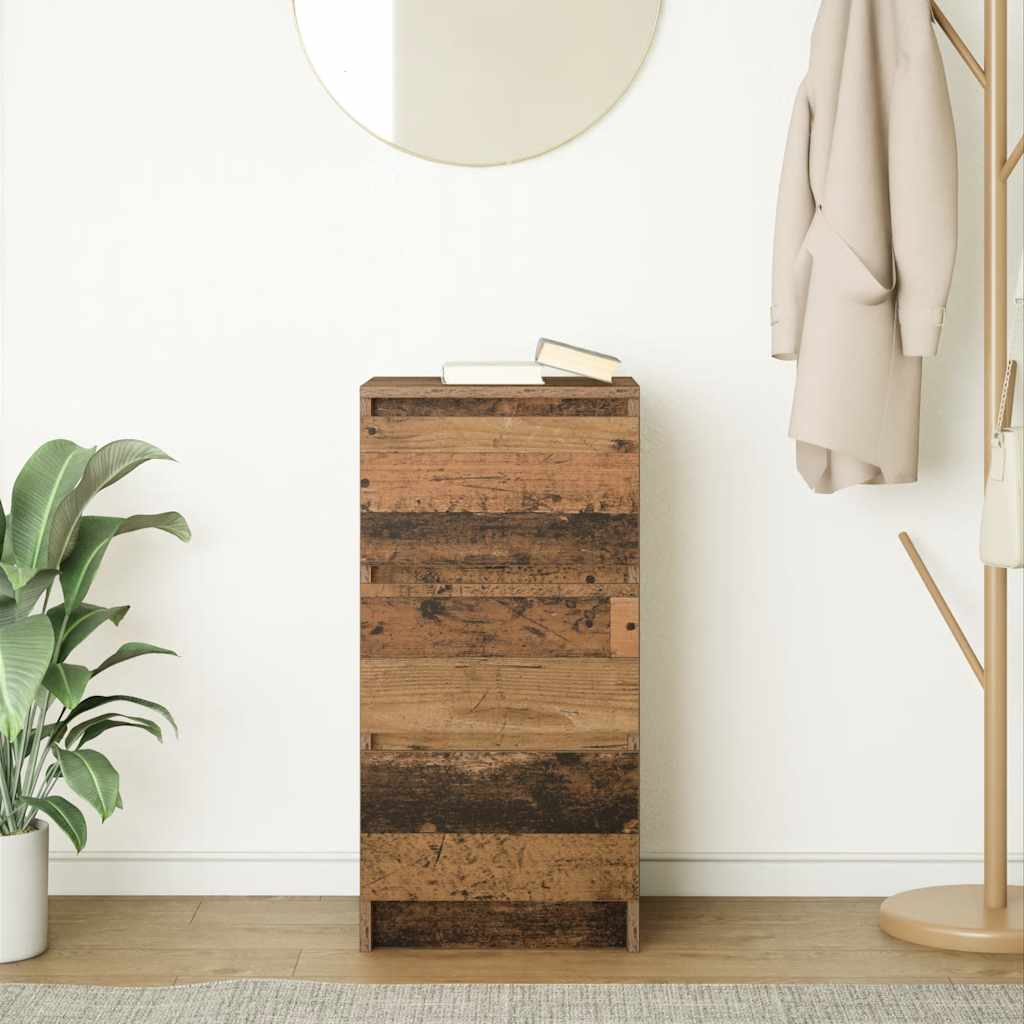 Dressoir 37,5x35x76 cm bewerkt hout oud houtkleurig