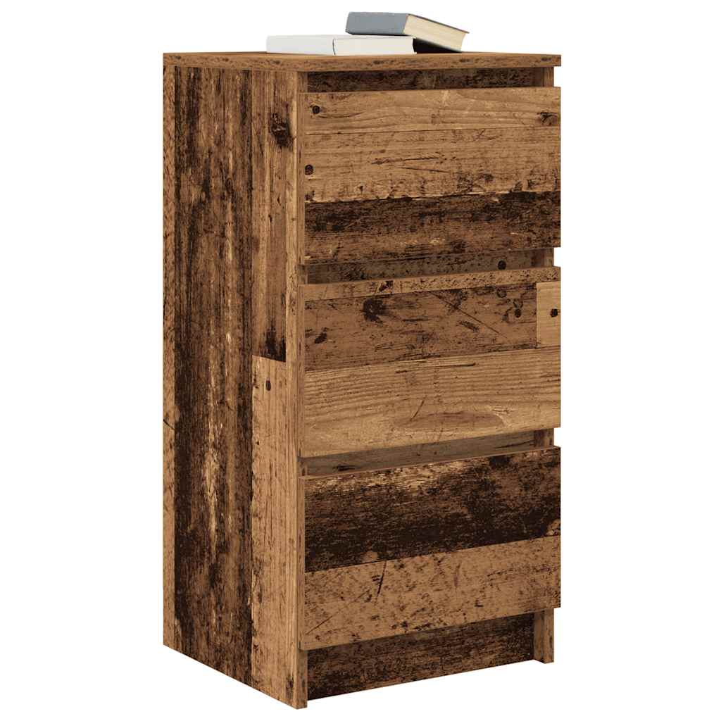 Dressoir 37,5x35x76 cm bewerkt hout oud houtkleurig