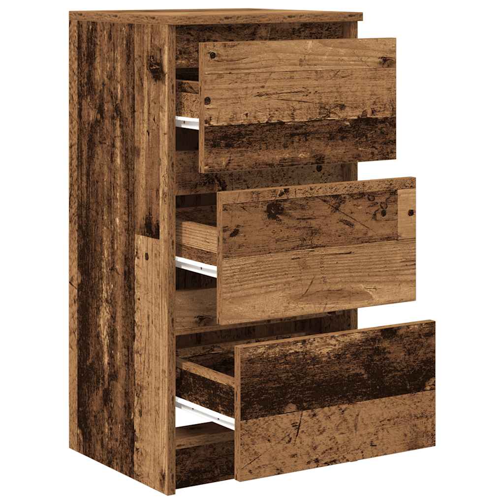 Dressoir 37,5x35x76 cm bewerkt hout oud houtkleurig