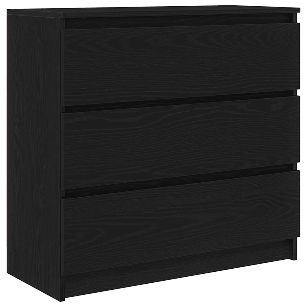 Dressoir 80x35x76 cm spaanplaat zwart eikenkleurig