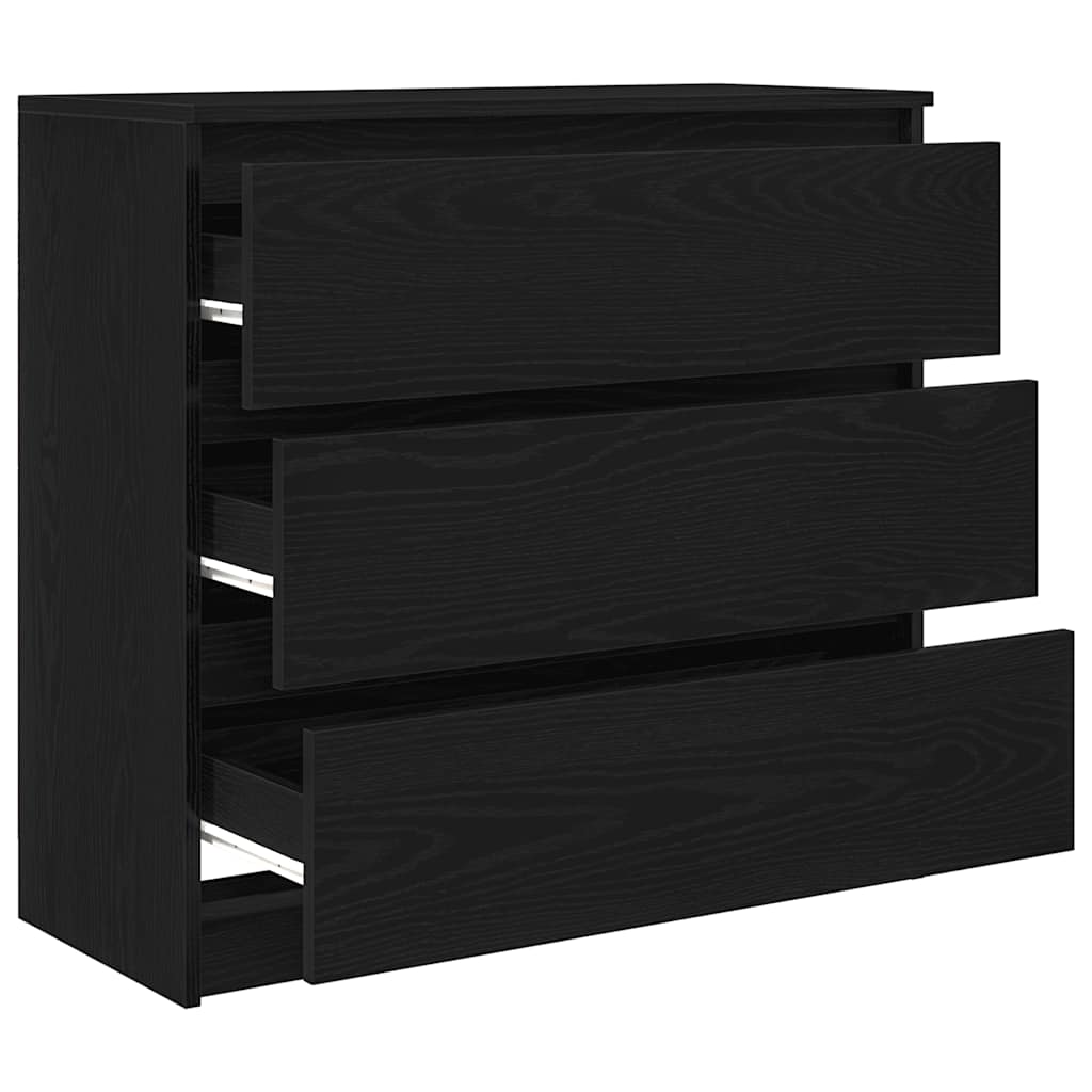 Dressoir 80x35x76 cm spaanplaat zwart eikenkleurig