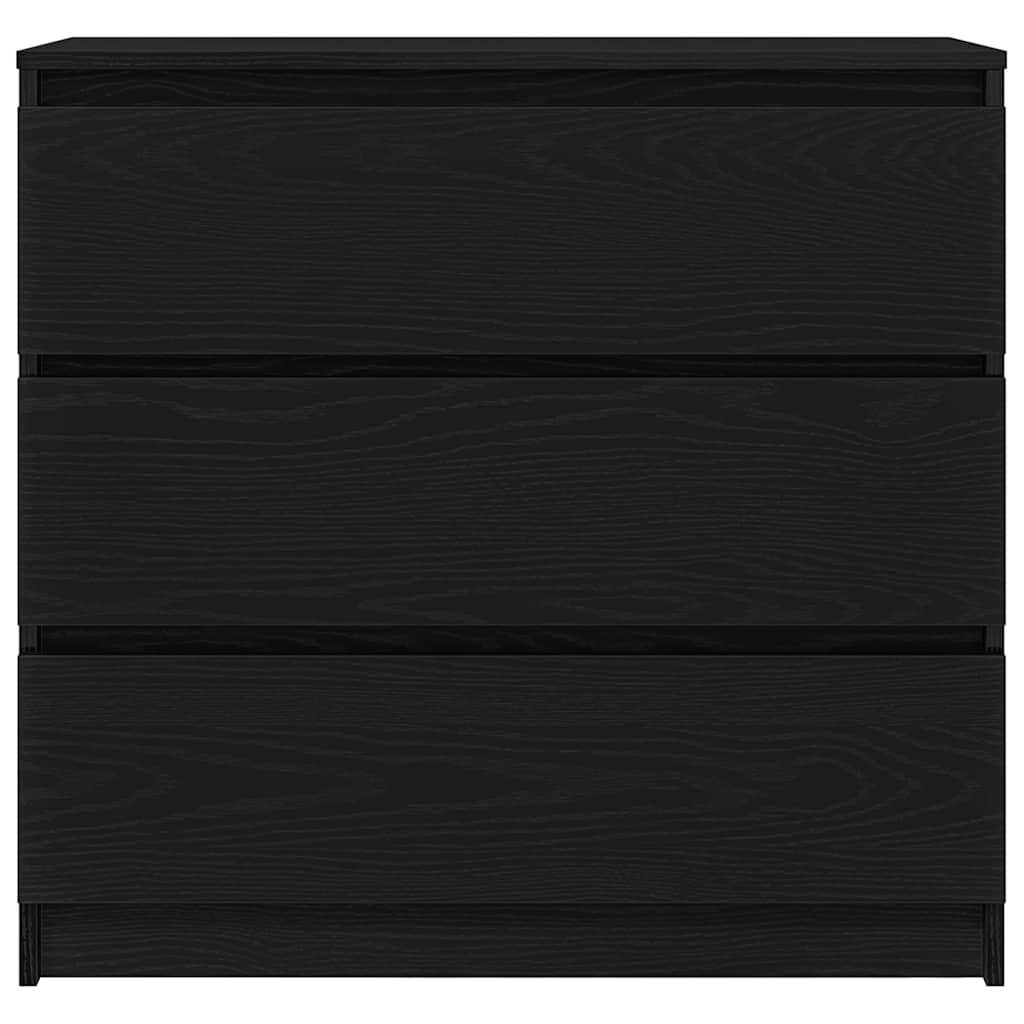 Dressoir 80x35x76 cm spaanplaat zwart eikenkleurig
