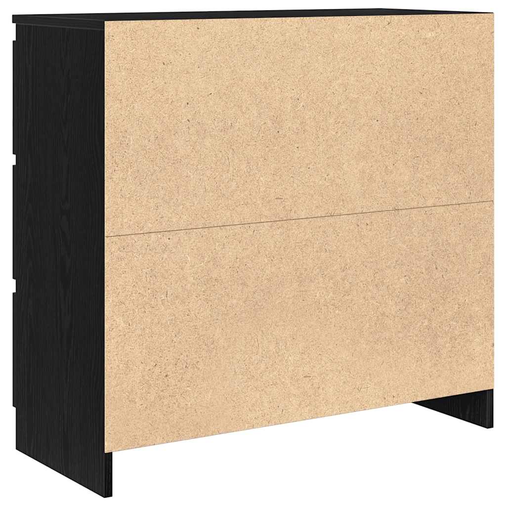 Dressoir 80x35x76 cm spaanplaat zwart eikenkleurig