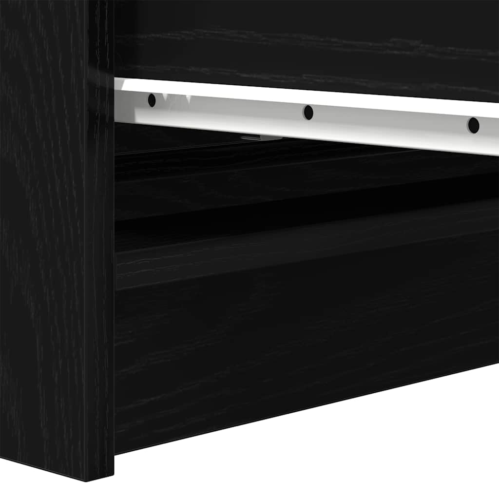 Dressoir 80x35x76 cm spaanplaat zwart eikenkleurig