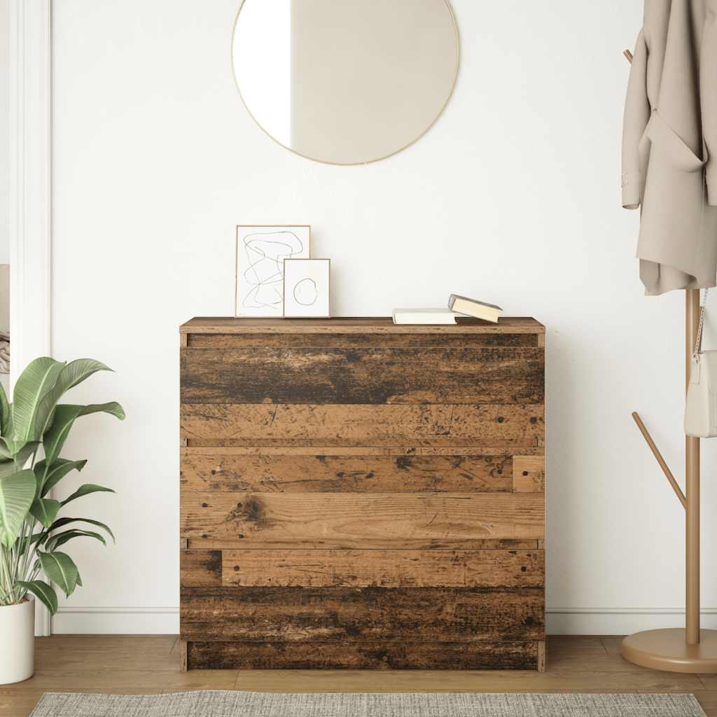Dressoir 80x35x76 cm spaanplaat oud hout