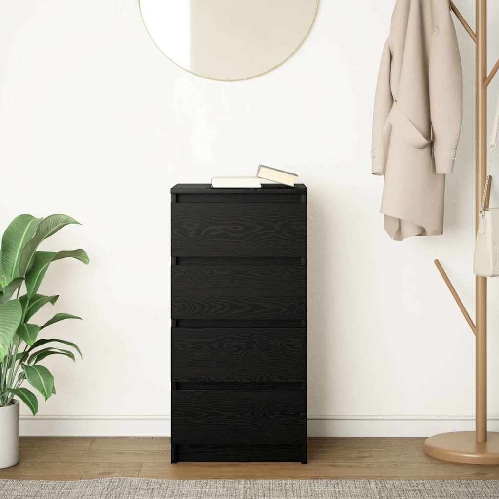 Dressoir 37,5x35x76 cm spaanplaat zwart eikenkleurig
