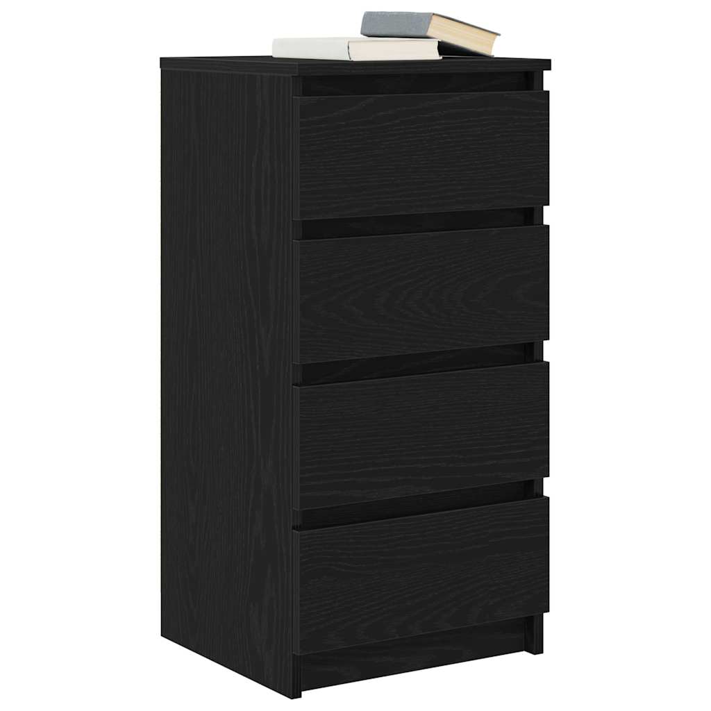 Dressoir 37,5x35x76 cm spaanplaat zwart eikenkleurig