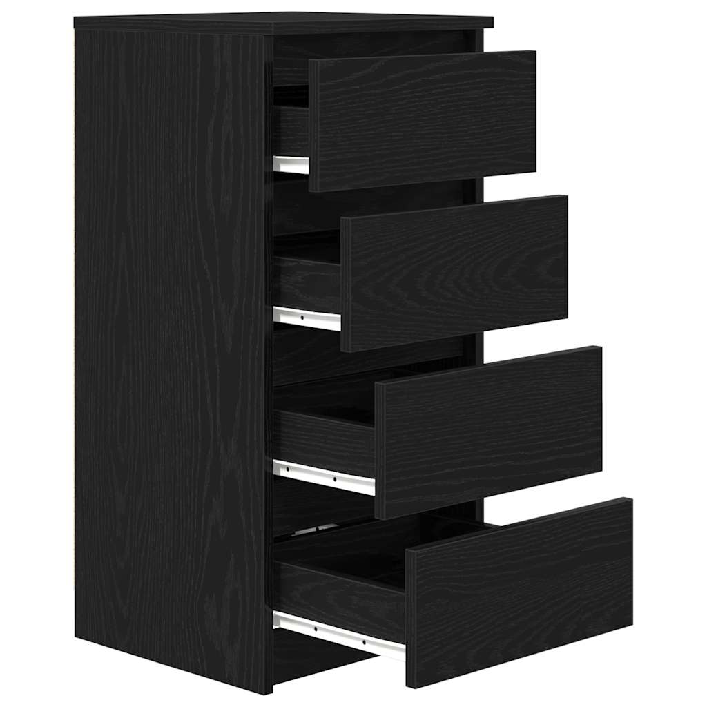 Dressoir 37,5x35x76 cm spaanplaat zwart eikenkleurig