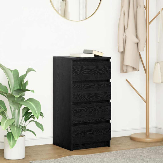 Dressoir 37,5x35x76 cm spaanplaat zwart eikenkleurig
