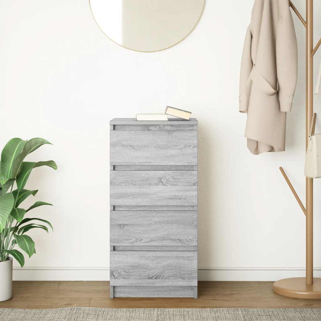 Dressoir 37,5x35x76 cm bewerkt hout grijs sonoma eikenkleurig