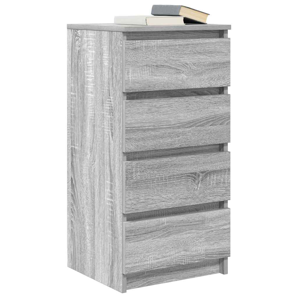 Dressoir 37,5x35x76 cm bewerkt hout grijs sonoma eikenkleurig