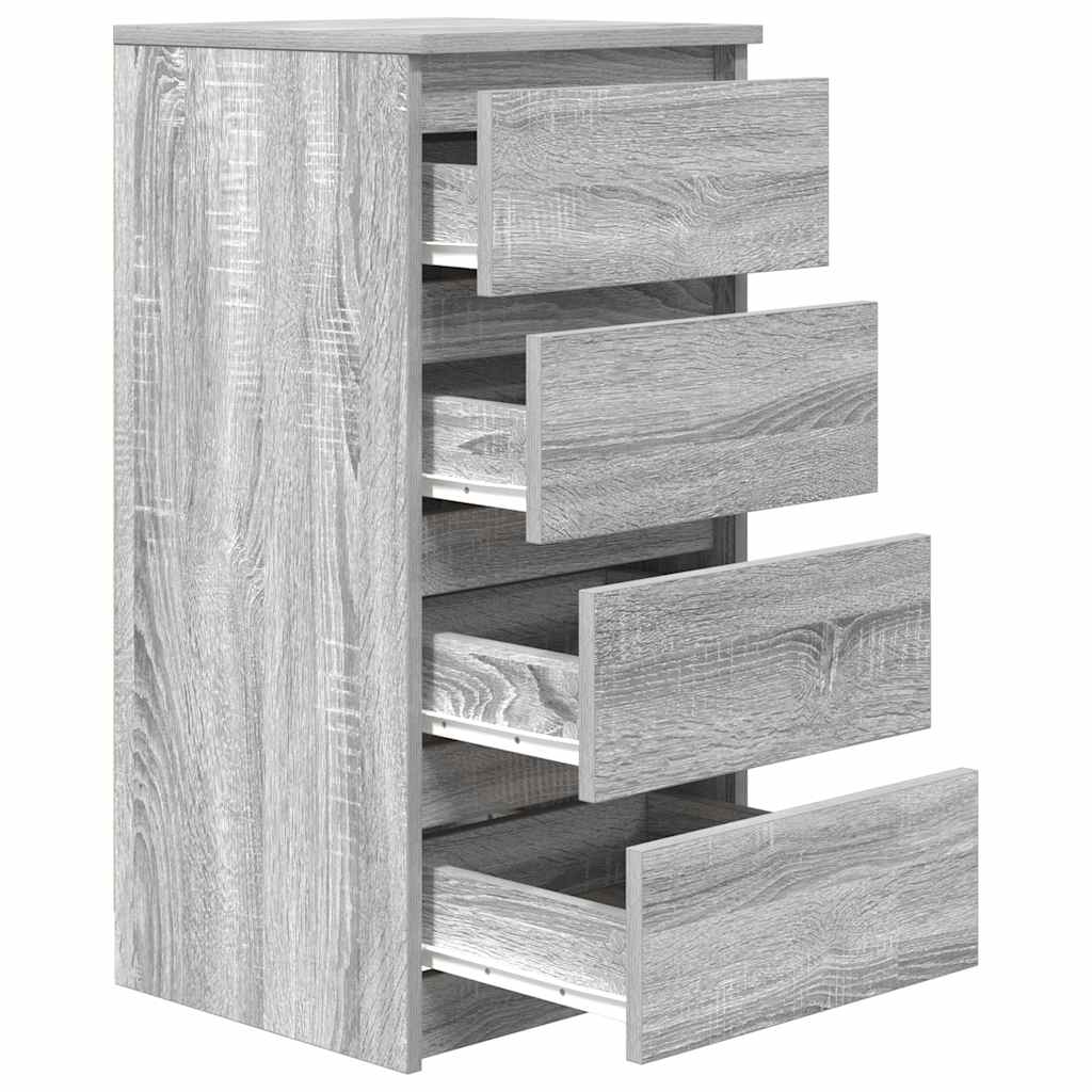 Dressoir 37,5x35x76 cm bewerkt hout grijs sonoma eikenkleurig