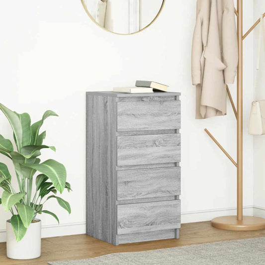Dressoir 37,5x35x76 cm bewerkt hout grijs sonoma eikenkleurig