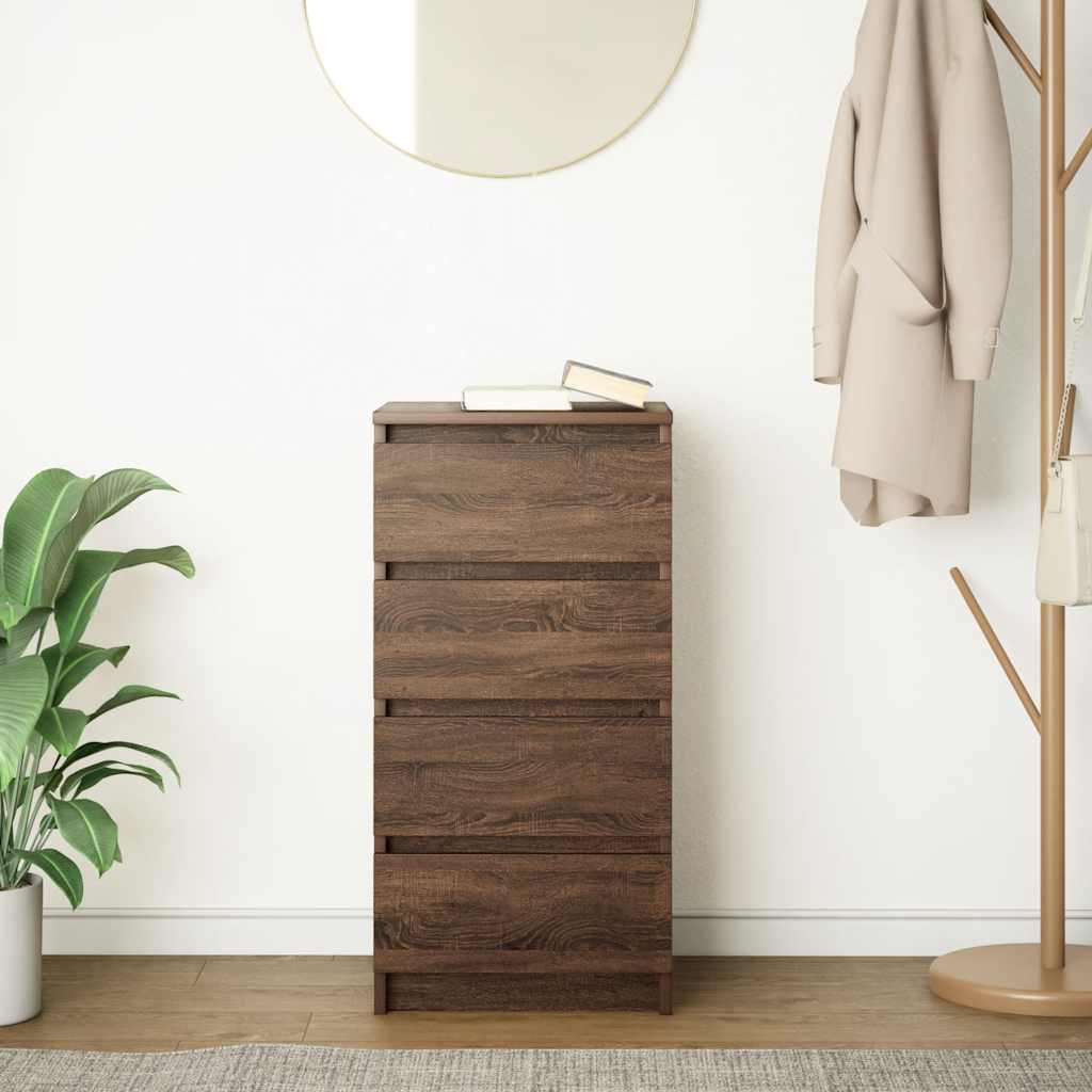 Dressoir 37,5x35x76 cm bewerkt hout bruin eikenkleurig