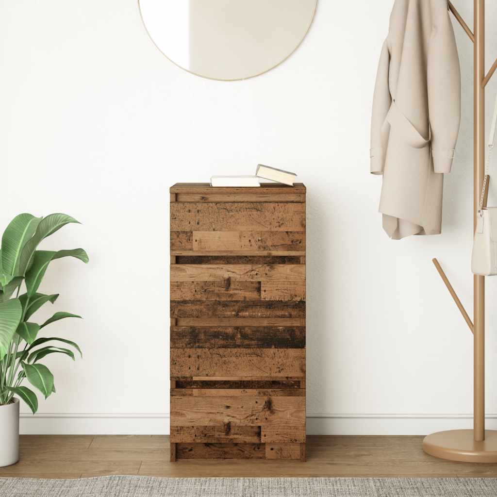 Dressoir 37,5x35x76 cm bewerkt hout oud houtkleurig