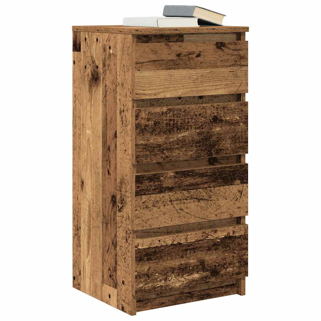 Dressoir 37,5x35x76 cm bewerkt hout oud houtkleurig