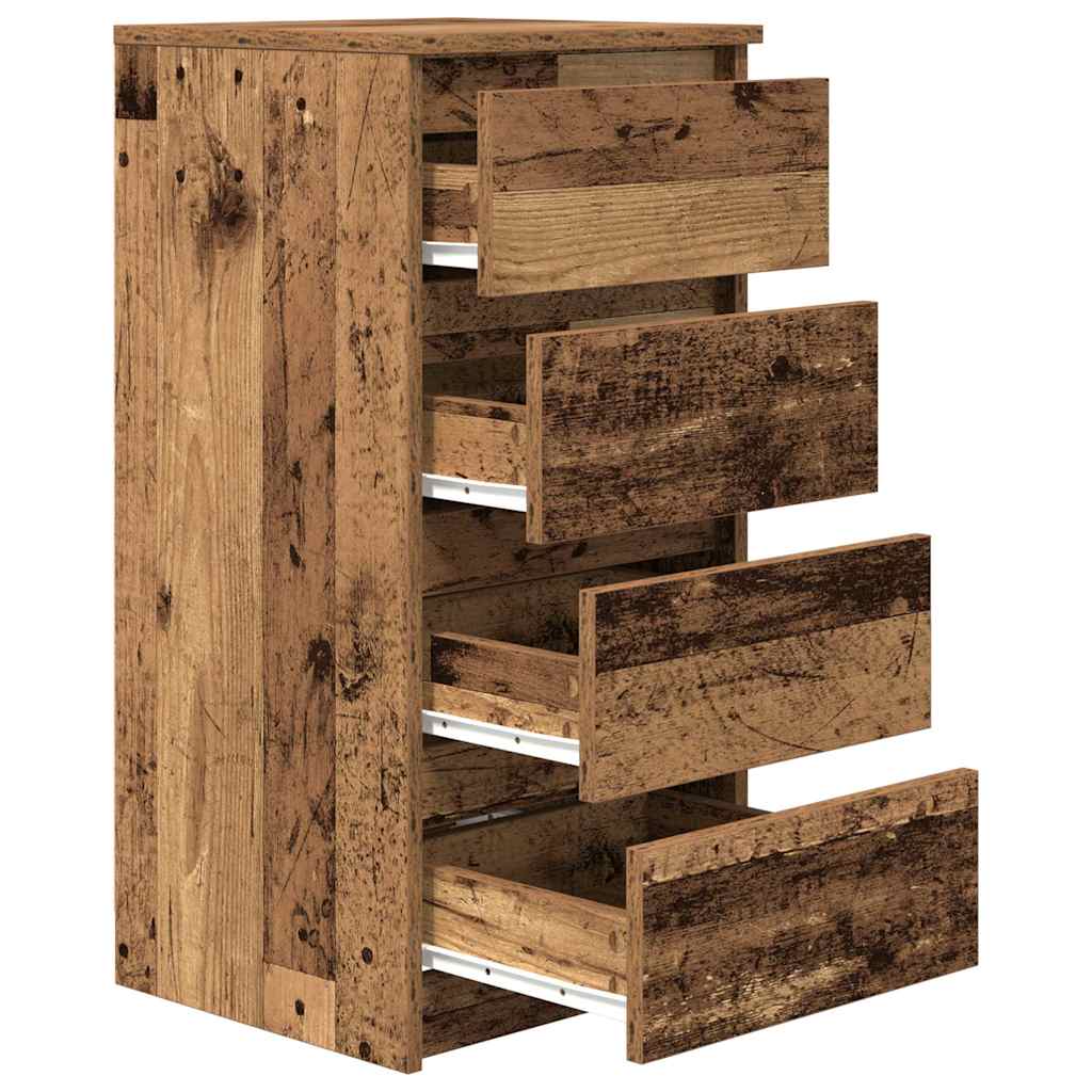 Dressoir 37,5x35x76 cm bewerkt hout oud houtkleurig