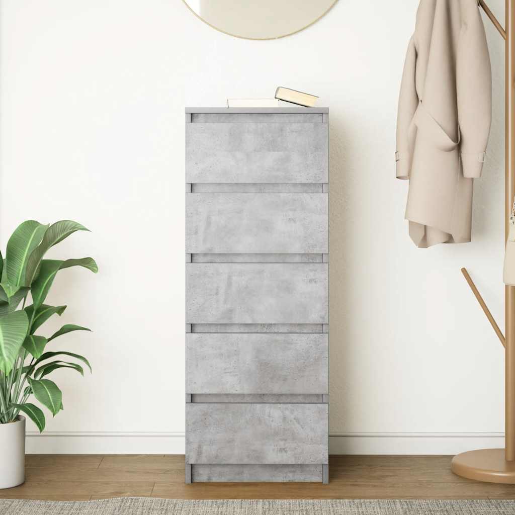 Dressoir met lades 37,5x35x99 cm spaanplaat betongrijs