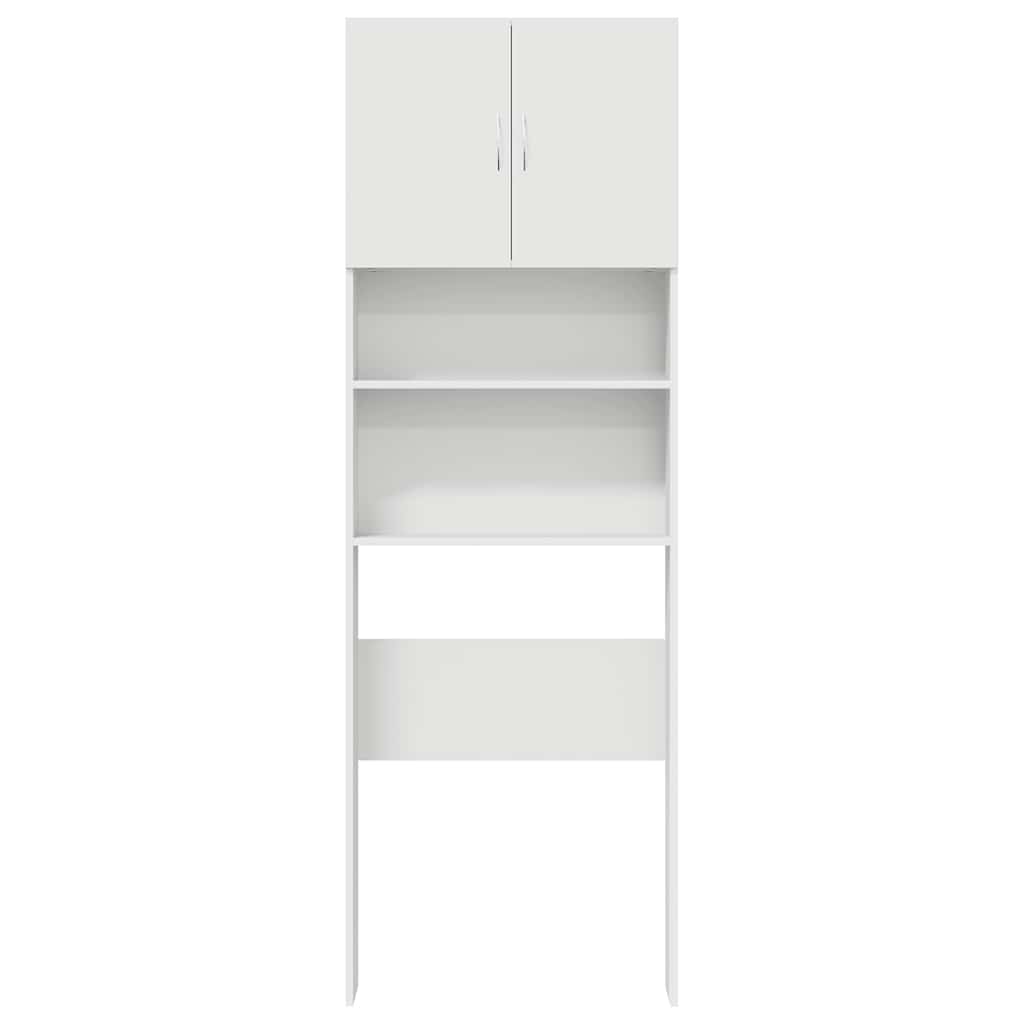 Wasmachinekast 64x24x190 cm bewerkt hout wit