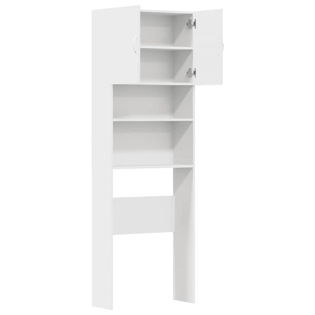 Wasmachinekast 64x24x190 cm bewerkt hout wit
